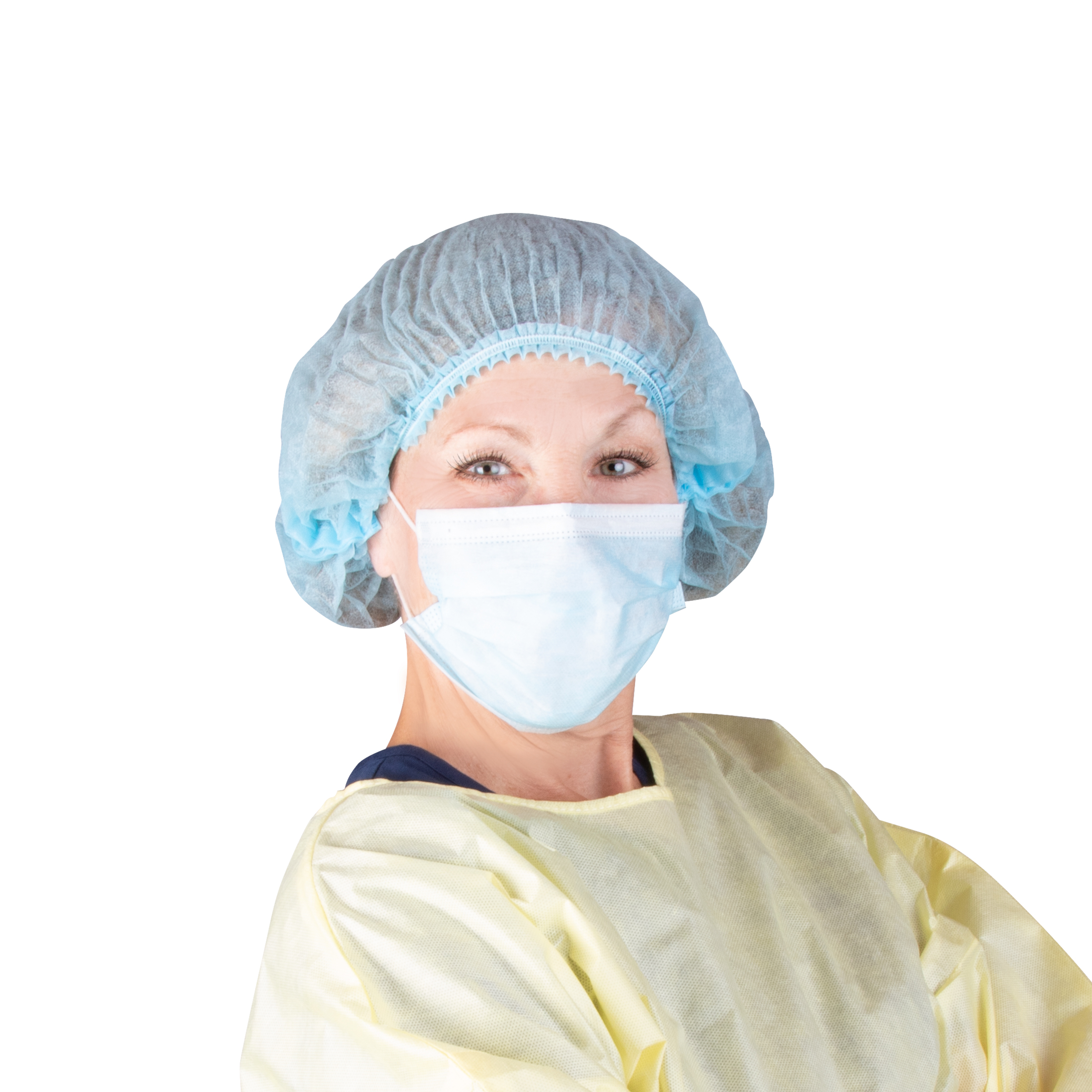 Cap Bouffant Blue Spunbond Polypropylene Latex-Free 21' (100/BG 5BG/CS) by Dukal Corporation  ID 321B